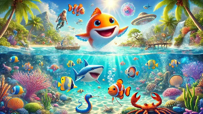Arena target bergerak dalam permainan tembak ikan TEMPUR99